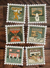 Cryptid Stamp Sticker set of 6