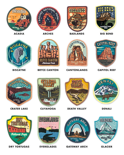 Embroidered iron on National Park patches, GET 5, 10, 20, 30 patches, –  hikeanddraw
