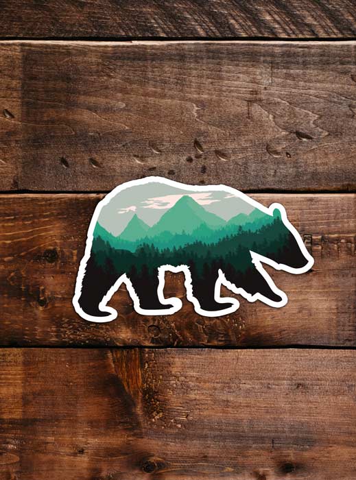 Black bear Sticker, waterproof vinyl for Laptop, Car Window, cooler, bumper and water bottle.