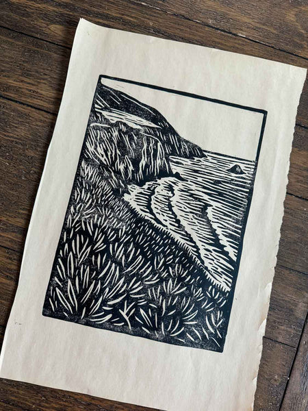 Big Sur linocut print
