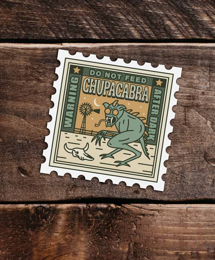 Chupacabra Stamp Sticker