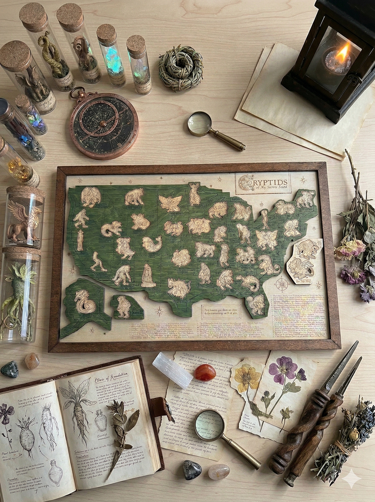 Cryptids of the United States Map