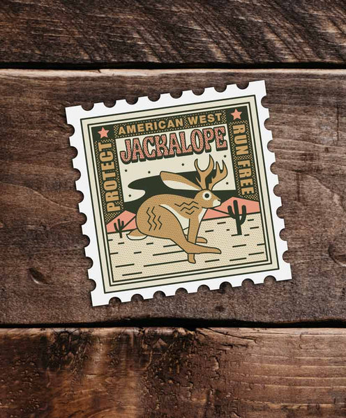 Jackalope Stamp Sticker