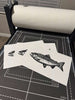 Trout linocut print