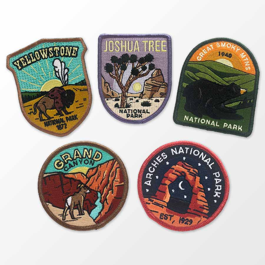Embroidered iron on National Park patches, GET 5, 10, 20, 30 patches, choose your favorites from our NP Collection