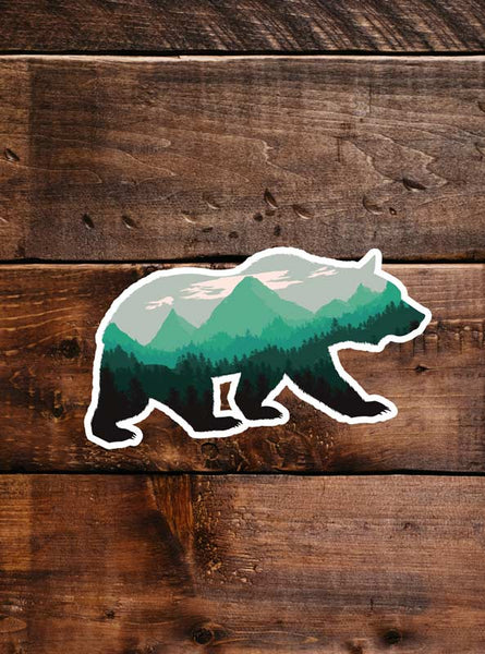 Grizzly Bear Sticker, waterproof vinyl for Laptop, Car Window, cooler, bumper and water bottle.