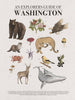 Washington State Poster | Pacific Northwest Hiking Wall Art